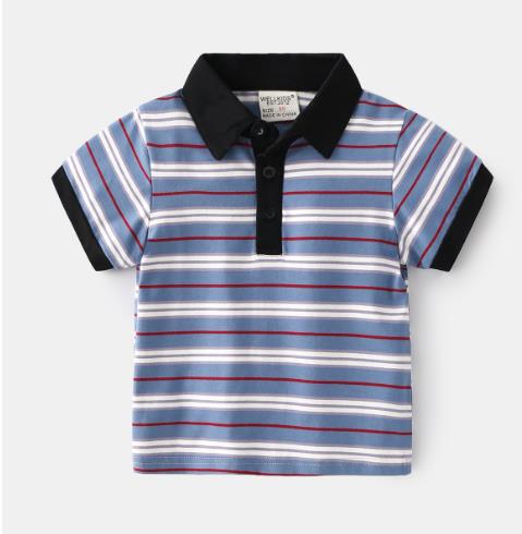 Casual Style Children's Lapel Short Sleeve Top