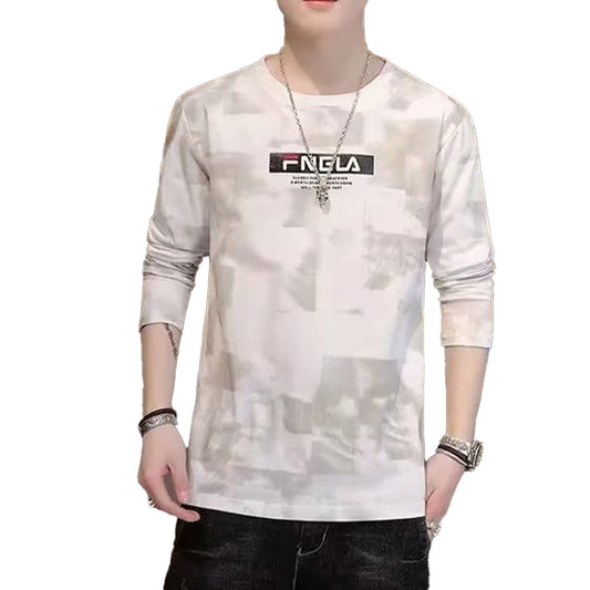 New Autumn Men's Print Long Sleeve T-Shirts Sports Crew Neck Tee Shirt Casual Blouse Pullovers Men Undershirts Tops