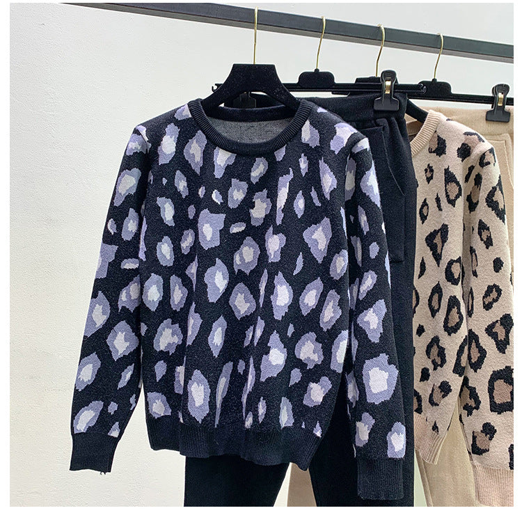 Ladies casual harem pants sweater two-piece suit