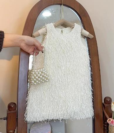 Girls Niche Tassel Vest Skirt Children Princess Birthday Dress