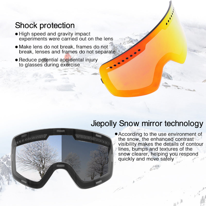 Magnetic Ski Goggles Winter Snow Sports Snowboard Goggles Anti-fog UV Protection Snowmobile