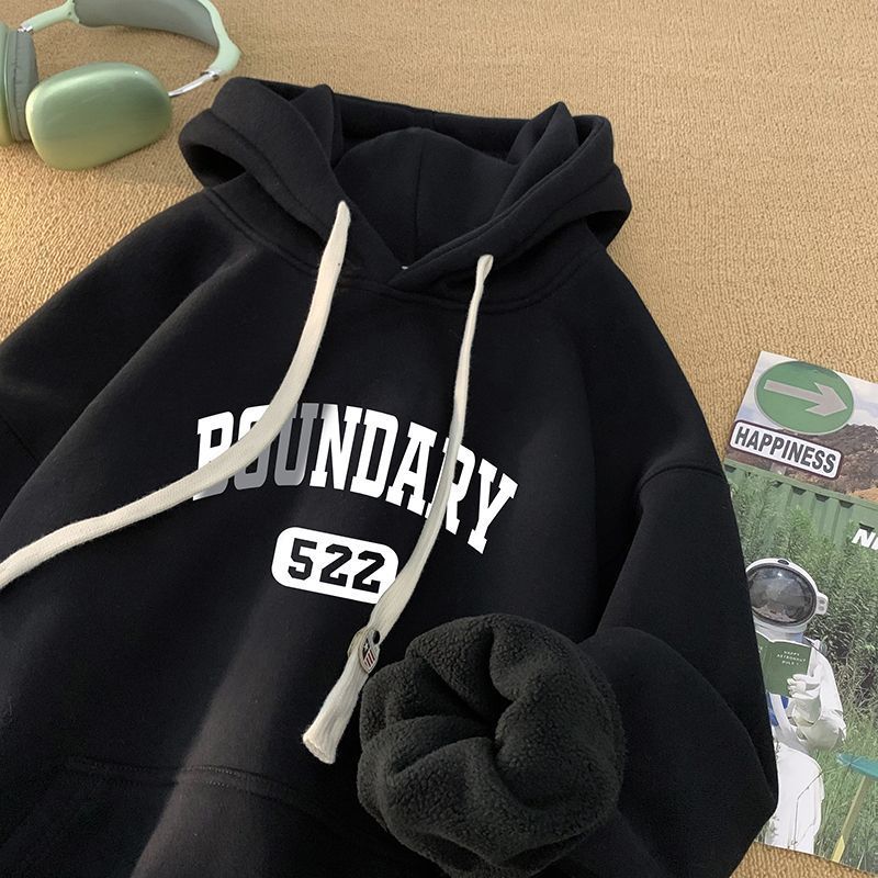 American Retro Casual Commuting Hoodies for Women Spring Autumn New Long Sleeved Trendy Coat Oversized Loose Hooded Fashion Top