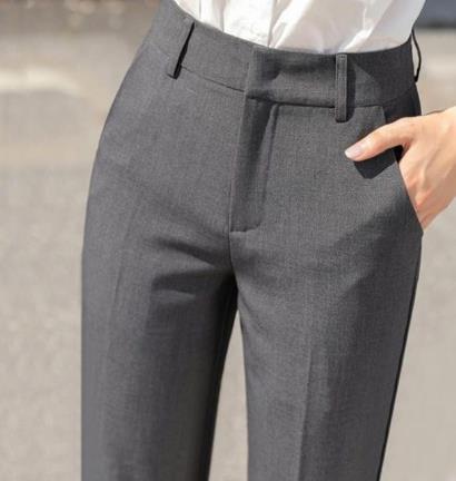 Nine-point High-waisted Black Slim Pleated Cigarette Tube Radish Slacks