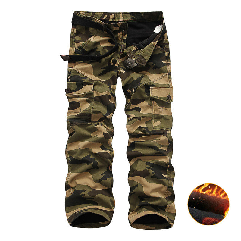 The explosion of high quality cotton winter perennial spot with new men's cashmere overalls camouflage pants trousers Y1005