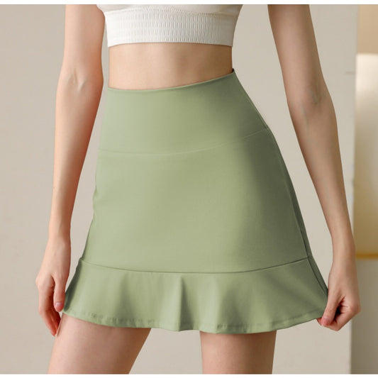 Nylon Petal Sports Short Skirt for Women with Inner Lining for Anti Glare  Fitness Half  Tennis Pants Skirt for Summer
