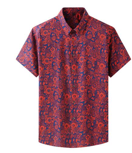 Men's bohemian small flower shirt
