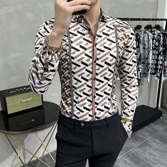 New Shirts Digital Printing Shirt Men's Personalized Printing Long-sleeved Shirts