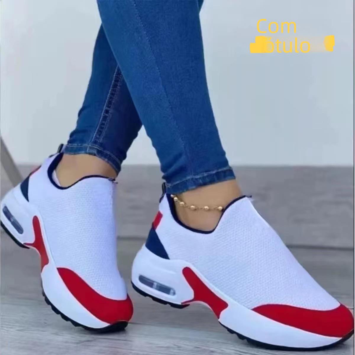Foreign Trade Large Size Sports Casual Mesh Shoes Women's Round-toe Low-top Breathable Mesh One-step Lazy Shoes Cross-border Single-layer Shoes