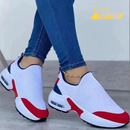 Foreign Trade Large Size Sports Casual Mesh Shoes Women's Round-toe Low-top Breathable Mesh One-step Lazy Shoes Cross-border Single-layer Shoes
