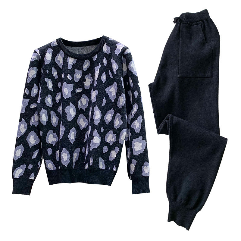 Ladies casual harem pants sweater two-piece suit