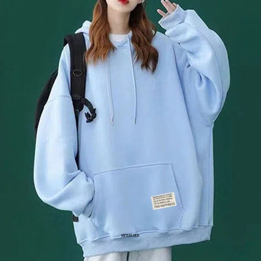 Plus Size 6XL 150kg Spring Long Sleeve t Shirt Outwear with Hooded Top Black White Tops Women Full Sleeve Casual Female Tees