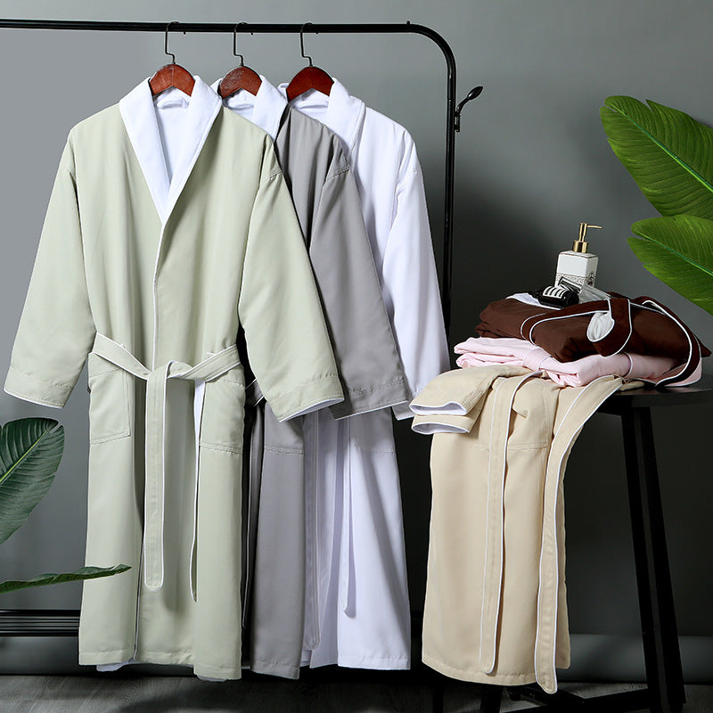 Five-star hotel soft double-layer bathrobe high-end B & B Inn thickened non-lint bathrobe embroidered logo