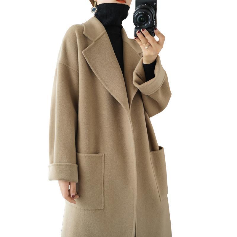 Loose and thickened woolen suede coat