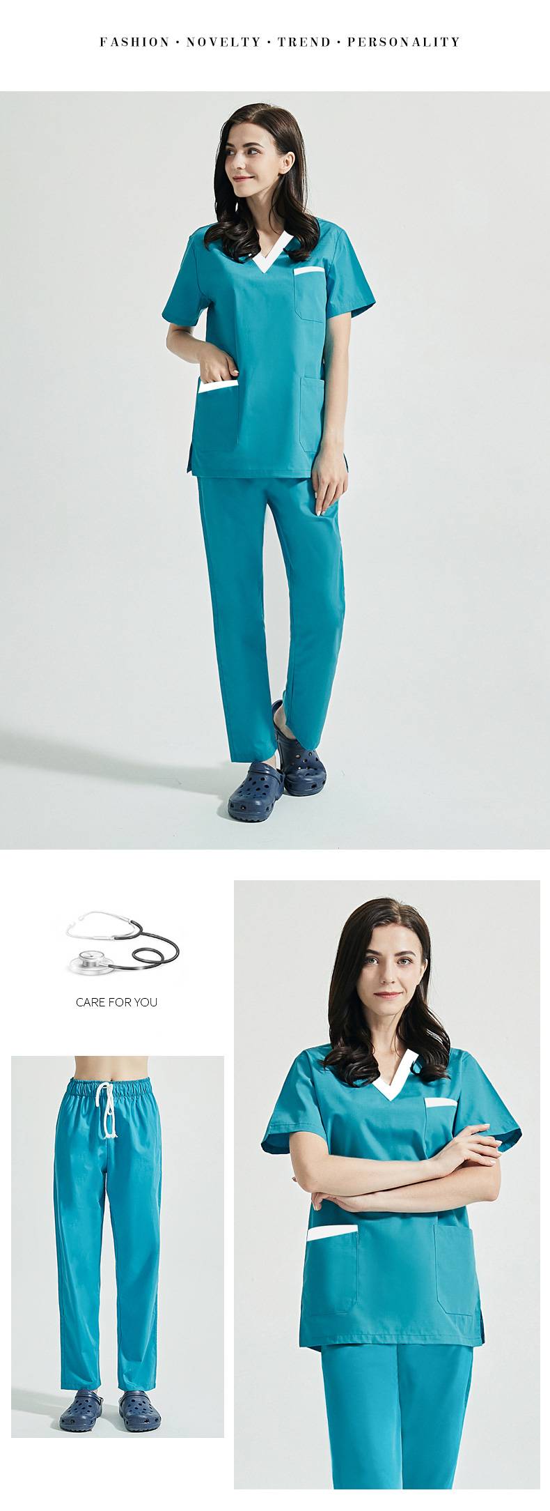 Hand washing clothes doctor's operating clothes women's short sleeve split suit