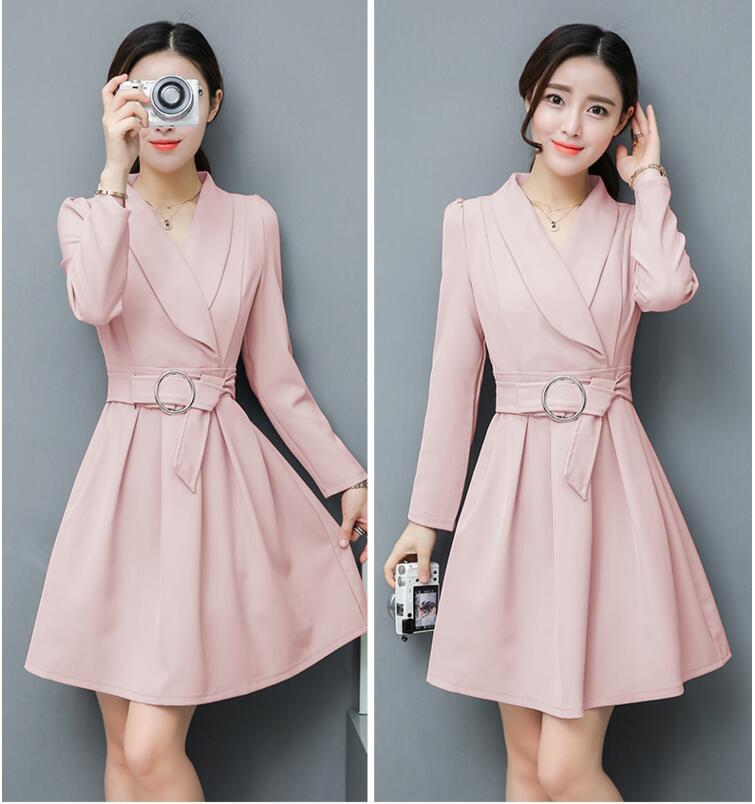 Long-sleeved dress for women 2020 autumn and winter new Korean version of large size belted dress slimming bottoming skirt, long-sleeved dress for women, slimming bottoming skirt, dress