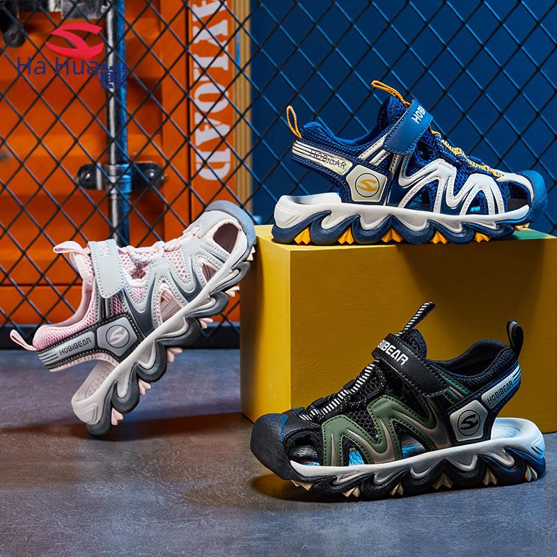 Habi Bear Children's Shoes 2023 Summer Boys Baotou Sandals Girls Beach Shoes Lightweight Roman Shoes Factory Daifa