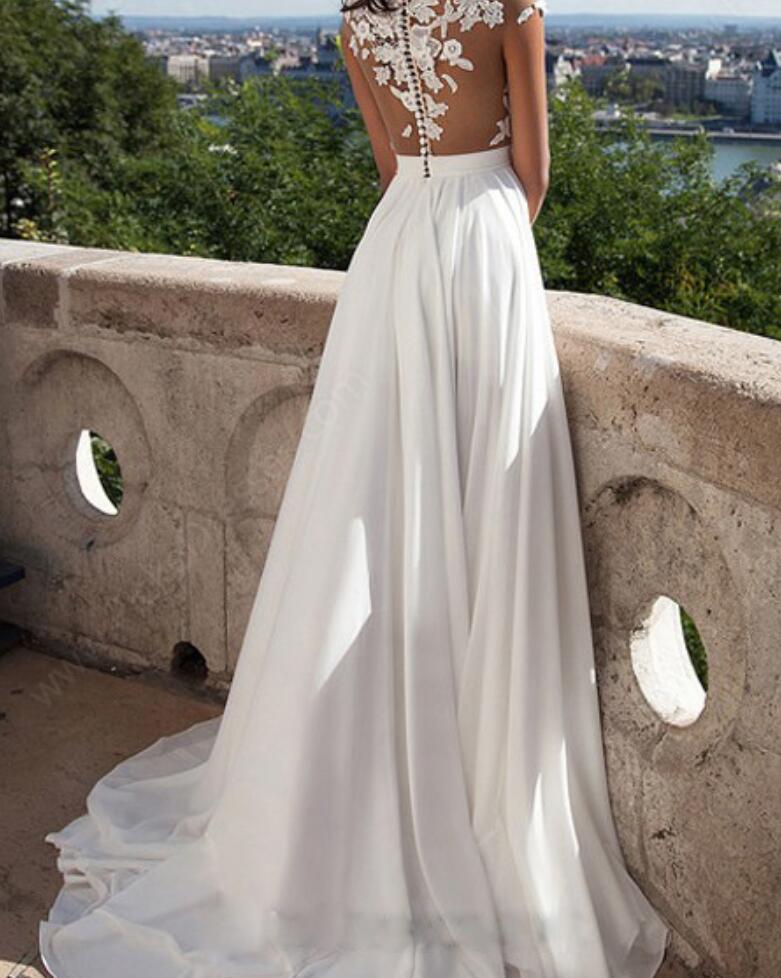 Nuovo vestito senza maniche in tinta unita con spacco in pizzo Sexy per le donne