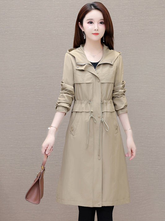 Windswear Pure Color Fall 2020 Long Sleeve Pocket in Long Cap Zipper Rivet Fashion