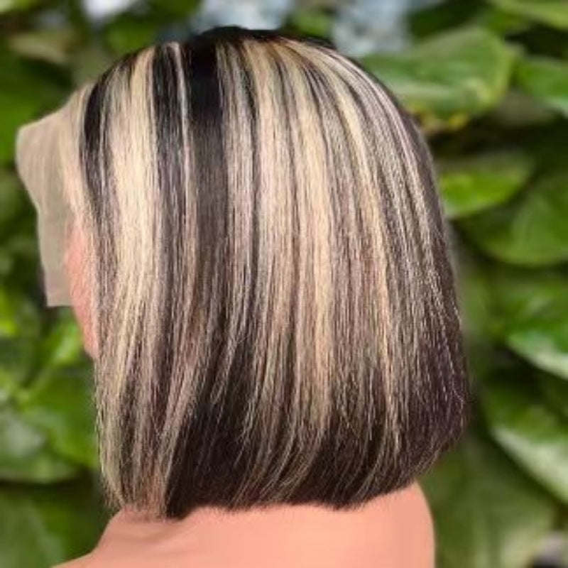 10A grey piano 13*4 frontal Piano Bob Wig 100% Human Hair