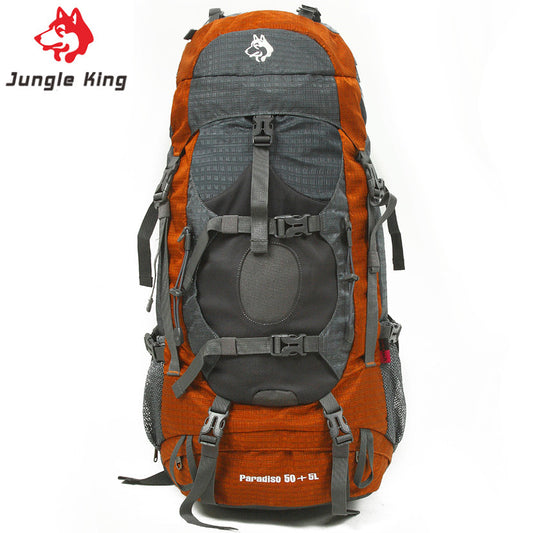 Hiking Backpack JUNGLEKING CY1008 New 55L Outdoor Unisex Big Capacity Mountaineering Backpack Bag Travel Hiking Multi Use Camping Imported Nylon
