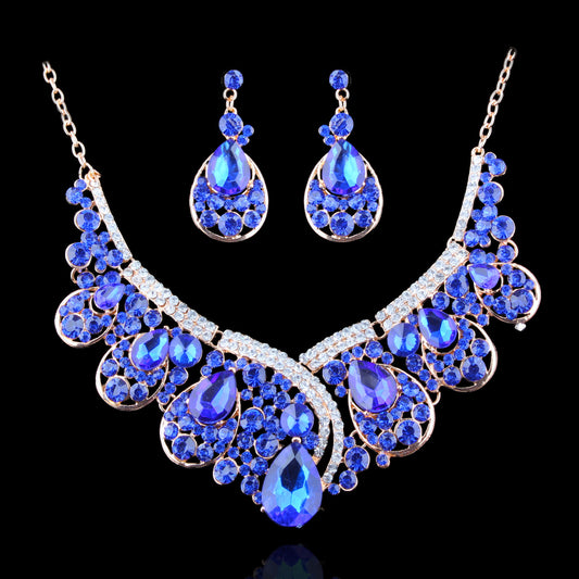 European and American fashion exaggerated diamond alloy earrings bride suit East Africa hot jewelry
