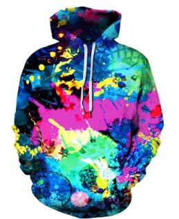 2023 Rainbow Paint Splatter Tie-dye 3D Hoodie Men Women Fashion Casual Sweatshirts Streetwear Oversized Hoodies Men's Clothing