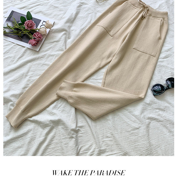 Ladies casual harem pants sweater two-piece suit