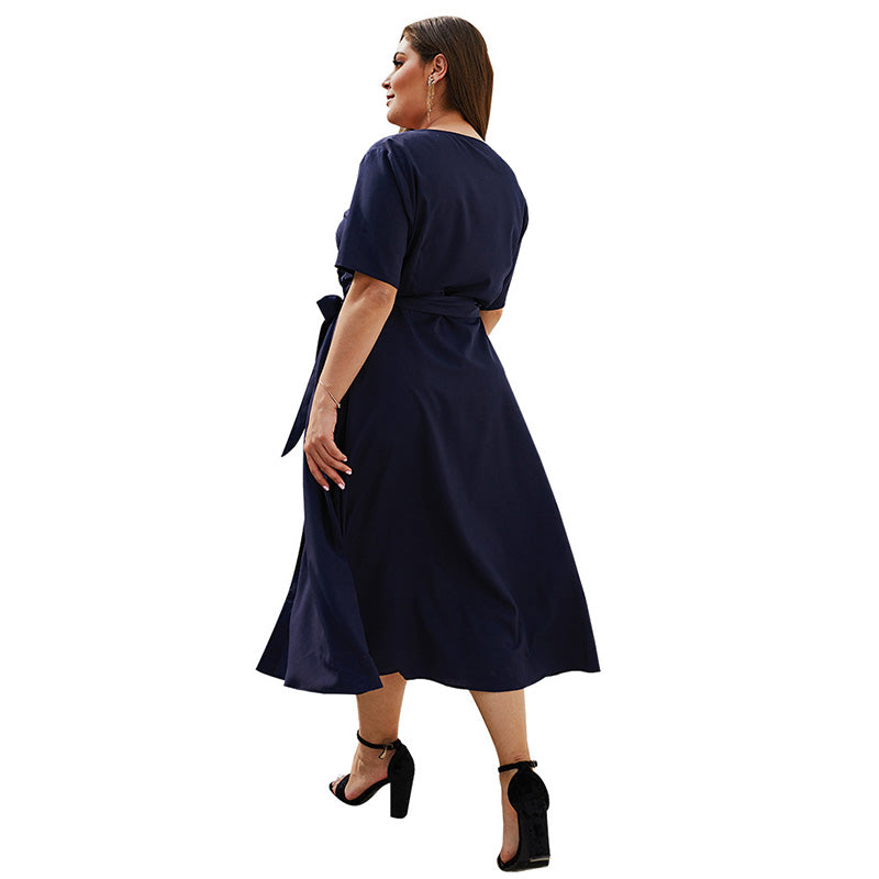 2023 Summer Dresses Female Fashion V-neck Elegant Long Dress Women's Oversize 4XL Loose Mother Evening Dresses Lady Clothes