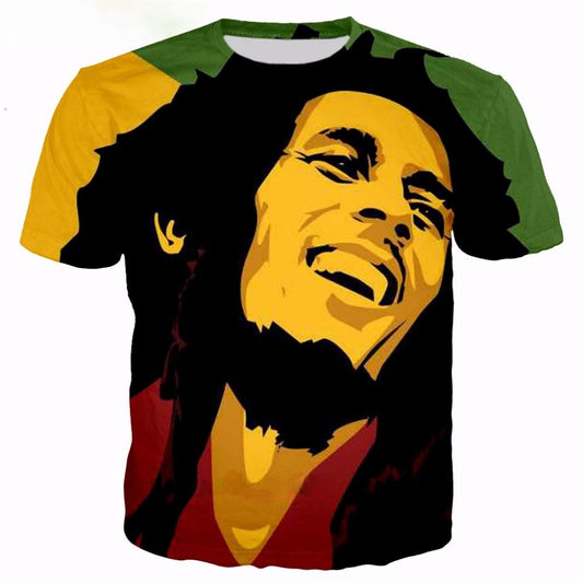 2023 New Summer Fashion Hip Hop T-shirt Reggae Originator Bob Marley 3D Printed Men Women Casual O-Neck Oversized T Shirt Tops