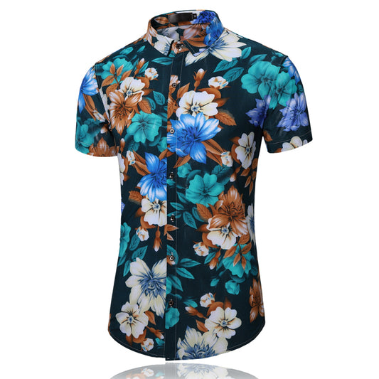 New Fashion Flower Design Short Sleeve Men's Casual Shirts Hawaiian Blouse 2023 Summer Cool Beach Plus Size 5XL 6XL Party Night