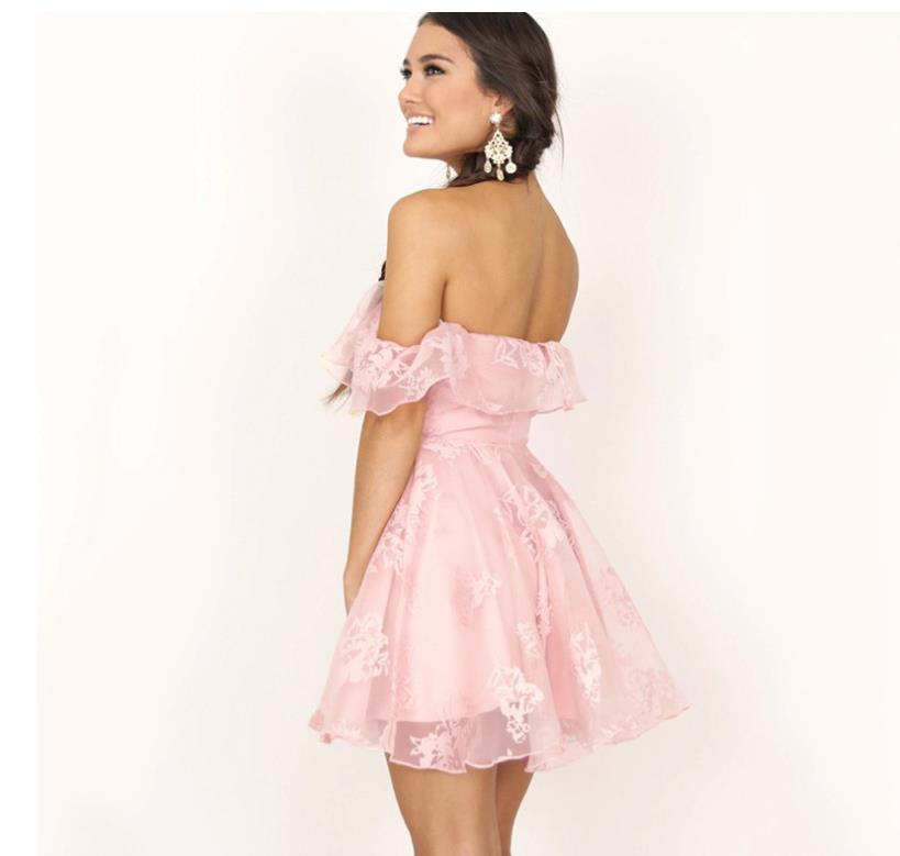 fashion word collar ruffled off-shoulder dress evening dress