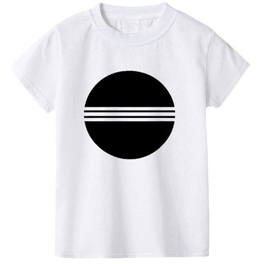 Black And White Short-Sleeved T-Shirts For Boys And Girls