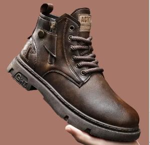 Bota de Couro Masculina Vintage Heron