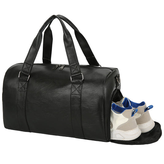Fitness PU Leather Bag for Sport Large Capacity Swimming Training Pack Gym Travel With Shoe Compartment Yoga Tote Handbag  X529D