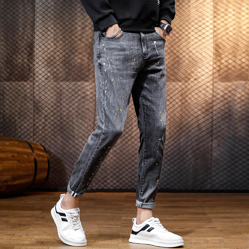 Jeans Men's Feet Pants Korean Version