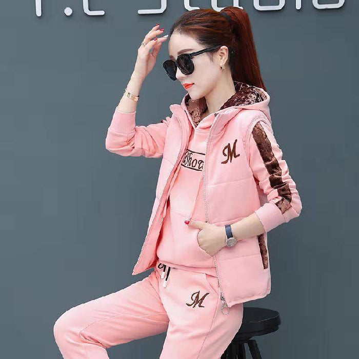 Thicken plus velvet three-piece suit