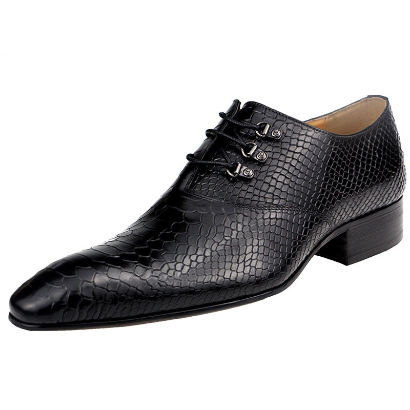 Business Shoes Two-tone Gradient Snake Print Men's Shoes