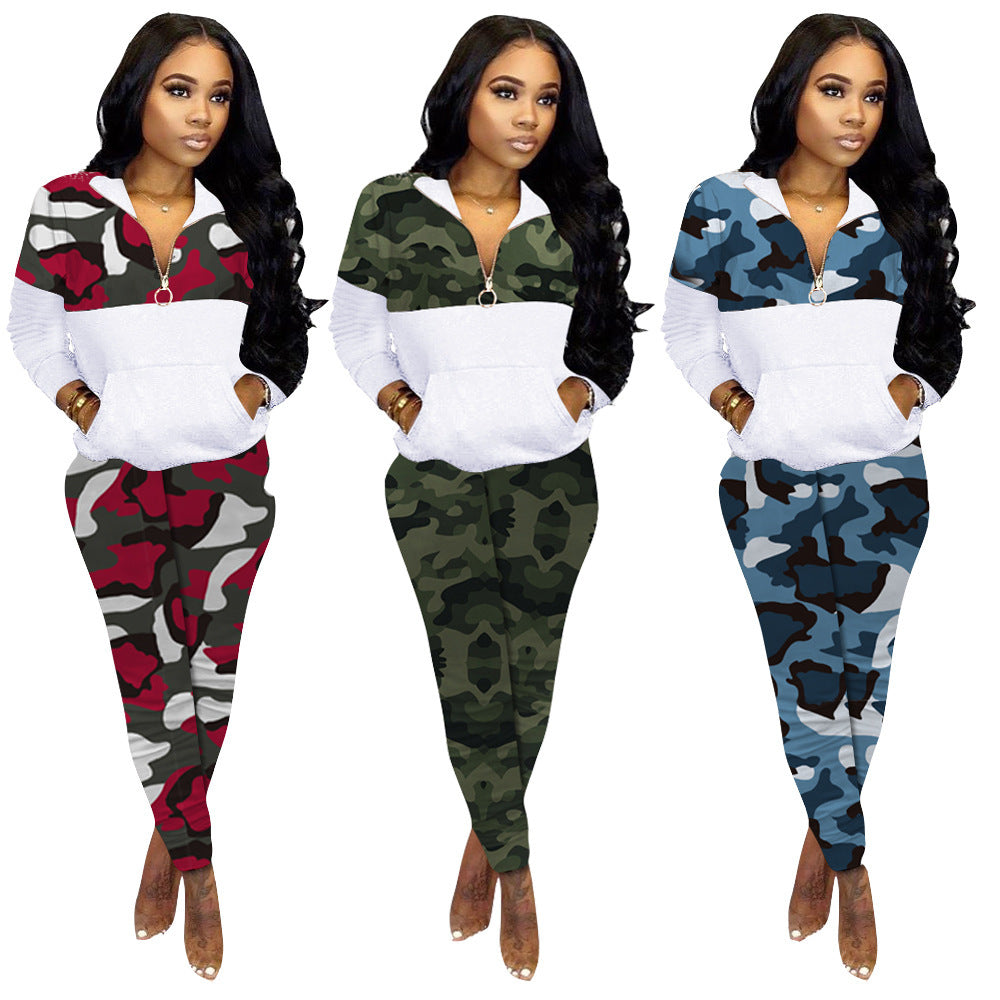 Camouflage fashion casual suit