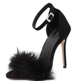 Plush sandal heel 11