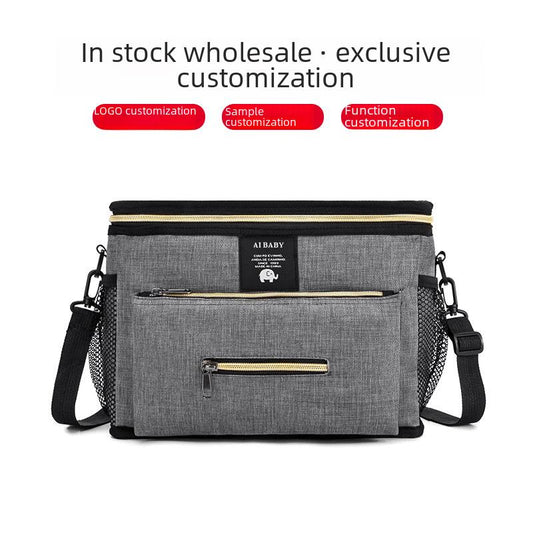 Spot wholesale multi-purpose stroller hanging bag portable diaper storage bag diagonal insulation bottle bag