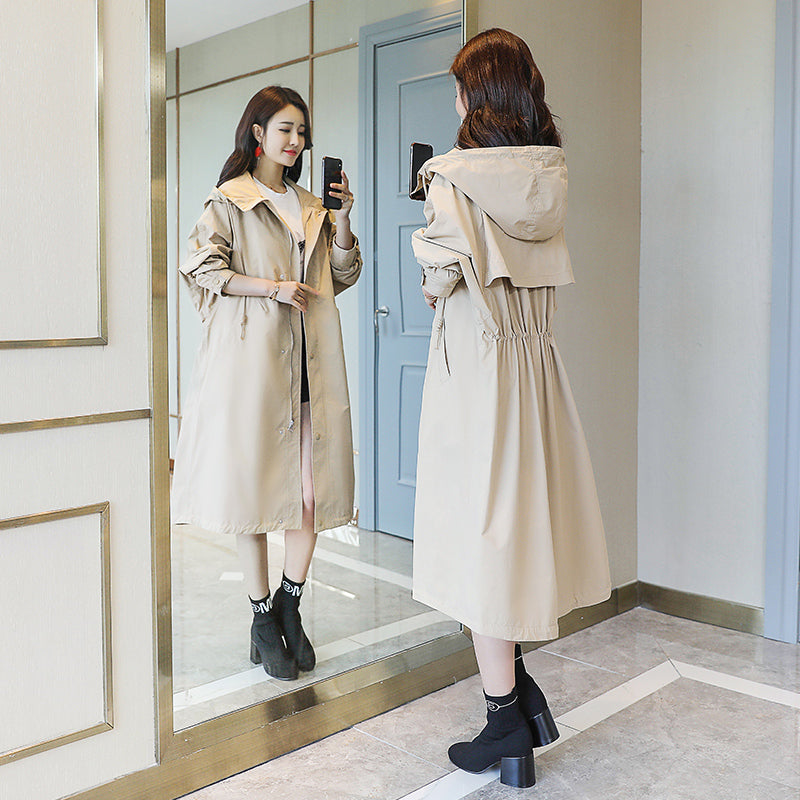 Windswear Pure Color Fall 2020 Long Sleeve Pocket in Long Cap Zipper Rivet Fashion