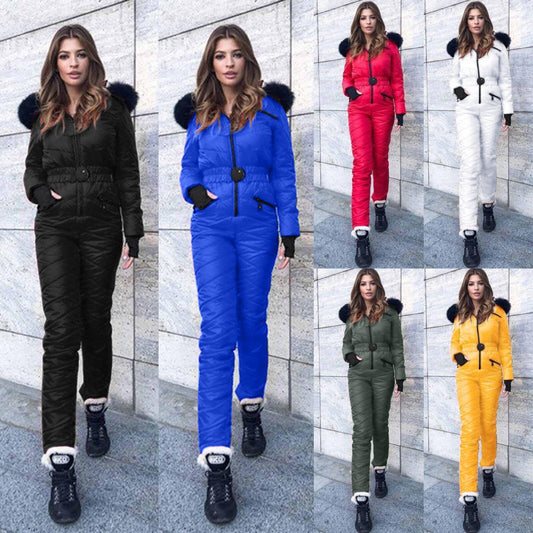 Fashion ladies ski outdoor sports zipper jumpsuit
