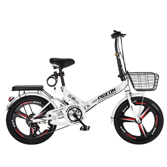New Folding Bicycle Portable 20 Inch Adult Work Shock Absorber Variable Speed Male And Female Student Bike Installation Free& multi& 26*15.5(150-165cm)