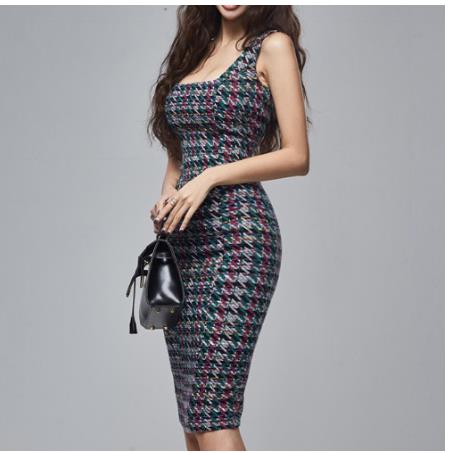 Belted woven dress