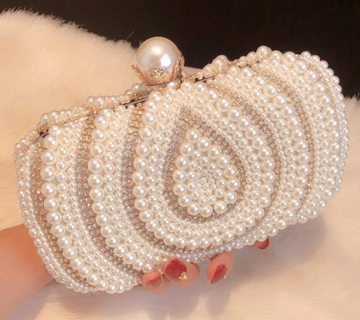 Fashion Retro Women's Rhinestone Pearl Handbag
