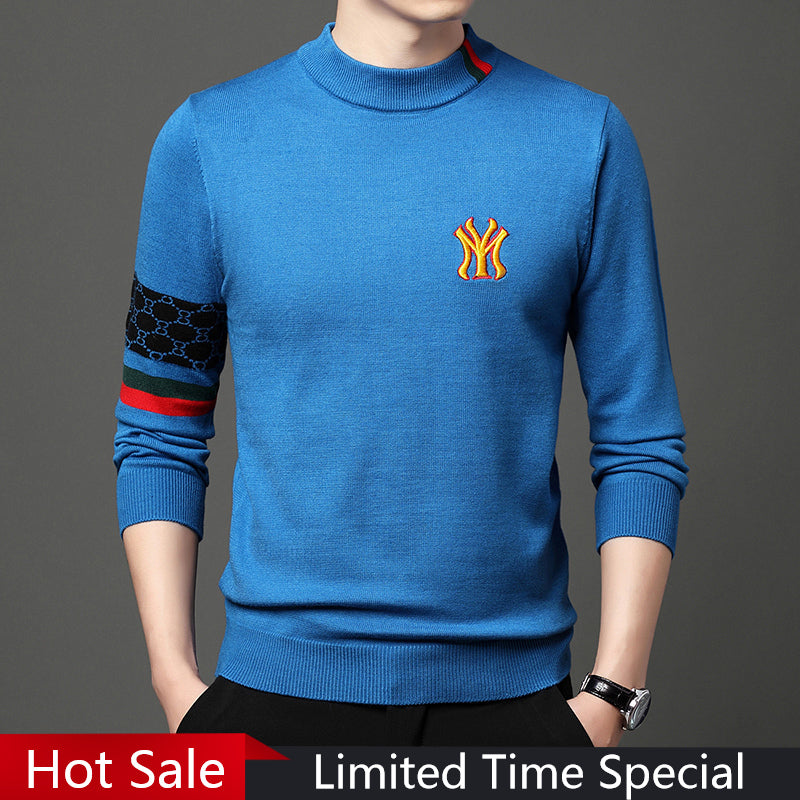 2023 Men's Casual Embroidery Knitted Sweaters Designer Pullovers Warm O-Neck Jumper Men's Clothing Autumn Winter New Fashion