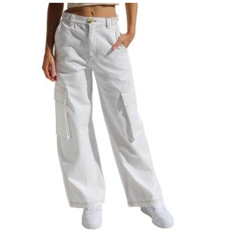 Women's High Rise Khaki Cargo Pants - Loose Baggy Fit with Expanded Pockets for Maximum Comfort!