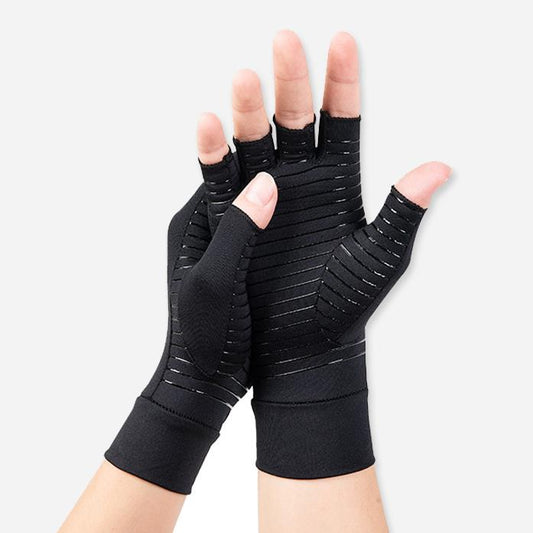 Copper Ion Riding Pressure Half-finger Gloves Men's Joint Training Rehabilitation Silicone Non-slip Sports Fitness Fishing Gloves