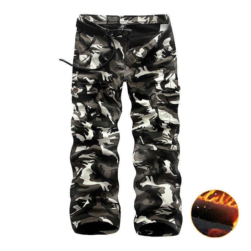 The explosion of high quality cotton winter perennial spot with new men's cashmere overalls camouflage pants trousers Y1005
