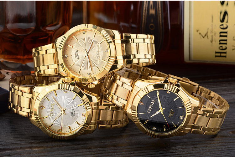 Luxury Brand Man Gold Dress Watches Stainless Steel